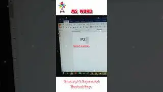 subscript and superscript shortcut keys in ms word 