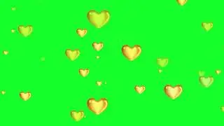 love shape green screen background animation