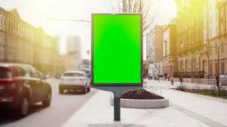 A Green Screen On a Busy Street Free HD Videos Clips