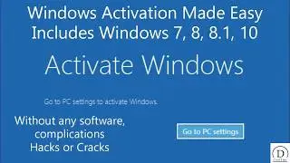 Windows 7, 8, 8.1, 10  permanent Activation Free 2018 latest