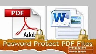 How To Add Password In PDF File !!! How To Learn !