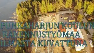 Finland from the air 4K Punkasalmi new school construction site drone video