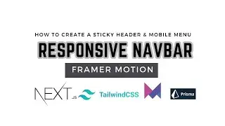How to create a responsive animated Navbar | Tailwindcss | Framer Motion | Nextjs