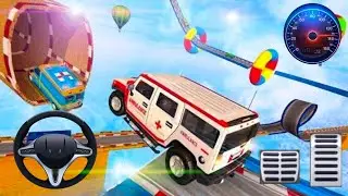 Ambulance Car Stunt Mega Ramps - Emergency Van Roof  Jumping GT Racing - Gameplay