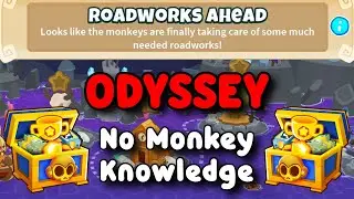 BTD6 Odyssey | No Monkey Knowledge Guide | Hard Mode Tutorial | Roadworks Ahead