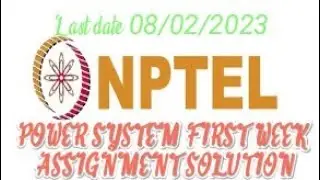 NPTEL Power system First week Assignment Solution