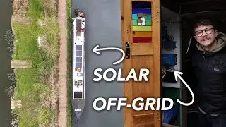 How Do We Generate FREE Electricity On A Narrowboat? Full Tour Off-Grid Setup.