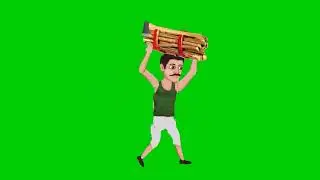 Green screen cartoon character