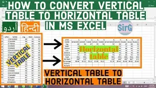 How to convert vertical table to horizontal table in MS Excel