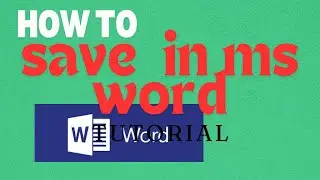 Saving a Document in MS Word - PTTV