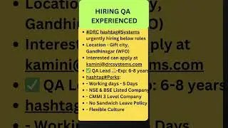 Testing Jobs | Manual Testing| QA Jobs 