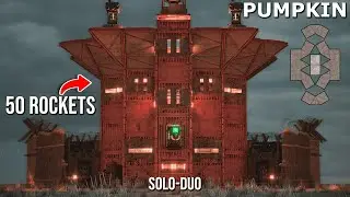 PUMPKIN - BEST SOLO/DUO with 4 BUNKERS / 50+ROCKETS & LOW UPKEEP [rust base design]