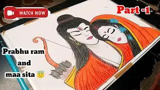 😇Prabhu “Shree Ram” and Maa sita ❤ colourful drawing | Tutorial  Part -1