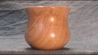 woodturning an oak cup
