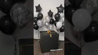 Коробка сюрприз и три фонтана из воздушных шаров!