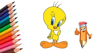 How to Draw Tweety Bird, step-by-step tutorial