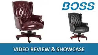 Antique Style Traditional Button-Tufted Classic Wingback Office Chair - Boss B800