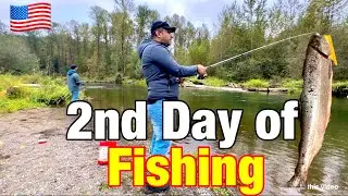 Second Day of Fishing in Kent Washington America 🇺🇸 | Pakistani Solo Traveller Exploring Nature