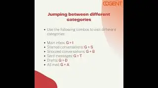 Gmail Keyboard Shortcuts Part 2 from COGENT