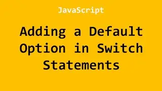 Adding a Default Option in Switch Statements JavaScript