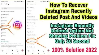 instagram recently deleted post and video wapas kaise laye | how to recover instagram deleted posts