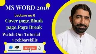 How to Insert Cover Page, Blank Page & Page Break in MS Word 2016 | Page Formatting Tutorial