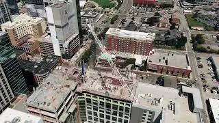 Top of Construction building - Drone Video