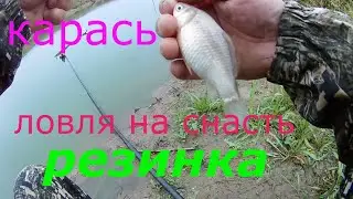 Карась осенью в октябре.Снасть Резинка, хороший улов.