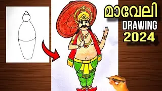 How to draw EASY Maveli | മാവേലിയെ എളുപ്പത്തിൽ വരക്കാം | Step by step| Maveli drawing tutorial