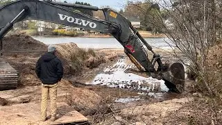 Day One of dredging cove
