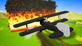 Lego Planes Fly In Giant FIREWALL! Lego Plane Crashes and Lego Airplanes Falls! (Brick Rigs) #75
