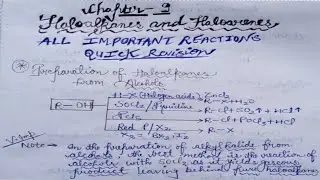Chemistry Chapter-9 Haloalkanes & Haloarenes *ALL IMPORTANT REACTIONS QUICK REVISION* With PDF