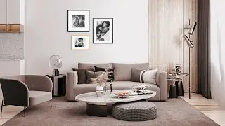 3Ds Max 2021 Interior Living Room Wall  ( Vray render )