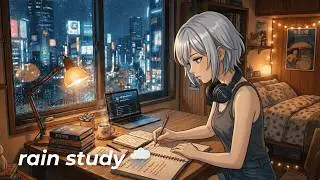 Rainy Night Study with Luna 🌧️ | Cozy Lofi Beats for Focus (53 Minutes)