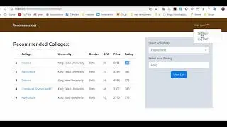 Student Admission Recommender - Web interface and AI Algorithm.