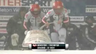 Austrian bobsled crashed