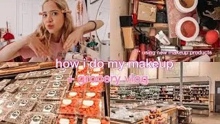 MY MAKEUP ROUTINE + GROCERY VLOG 🩷