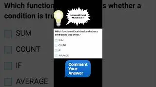 Microsoft Excel Interview MCQ  #trending #exceltutorial #excel #shorts