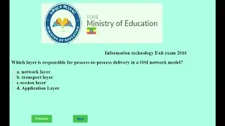 Exit exam for information technology 2016 E.C
