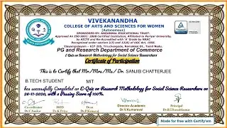 Free Research Certificate | Online Certificate within 2 minut | Free Quiz Certificate | Online Quiz