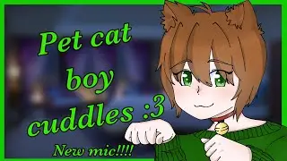 [M4A] Pet cat boy cuddles (Asmr) heartbeat sounds, new mic, cat boy