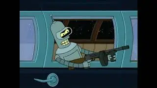 Futurama / Bender ingresa en la mafia / Escena de la metralleta.