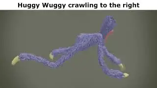 Huggy Wuggy crawling to the right