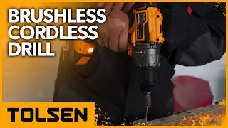 TOLSEN 20V Cordless Drill Brushless Drill with 2 Batteries and Fast Charger