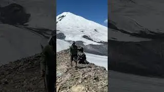 видео с перевала Чаткара вид на ледник Джикаугенкёз и гору Эльбрус