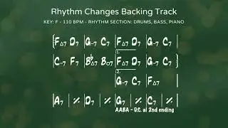 F Rhythm Changes Backing Track - 110 bpm