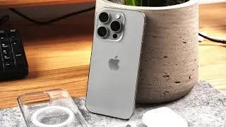 iPhone 15 Pro Natural Titanium Aesthetic Unboxing  | Setup + Camera Test + MagSafe Case