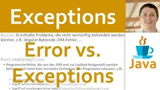 💻 JAVA | Exceptions 07 - Error vs. RuntimeException vs. Exception