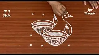 Latest Diwali Diya Rangoli 🪔Karthika Masam 4*4 Chukkala Muggu🪔Kolam🪔Festive Rangoli 🪔Jyo Rangoli 🪔