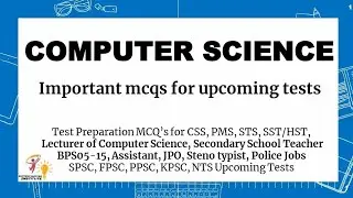 Computer Science Mcqs| SST Computer| Lecturer Computer science| Assistant, JPO, Police, bps 5 to 15